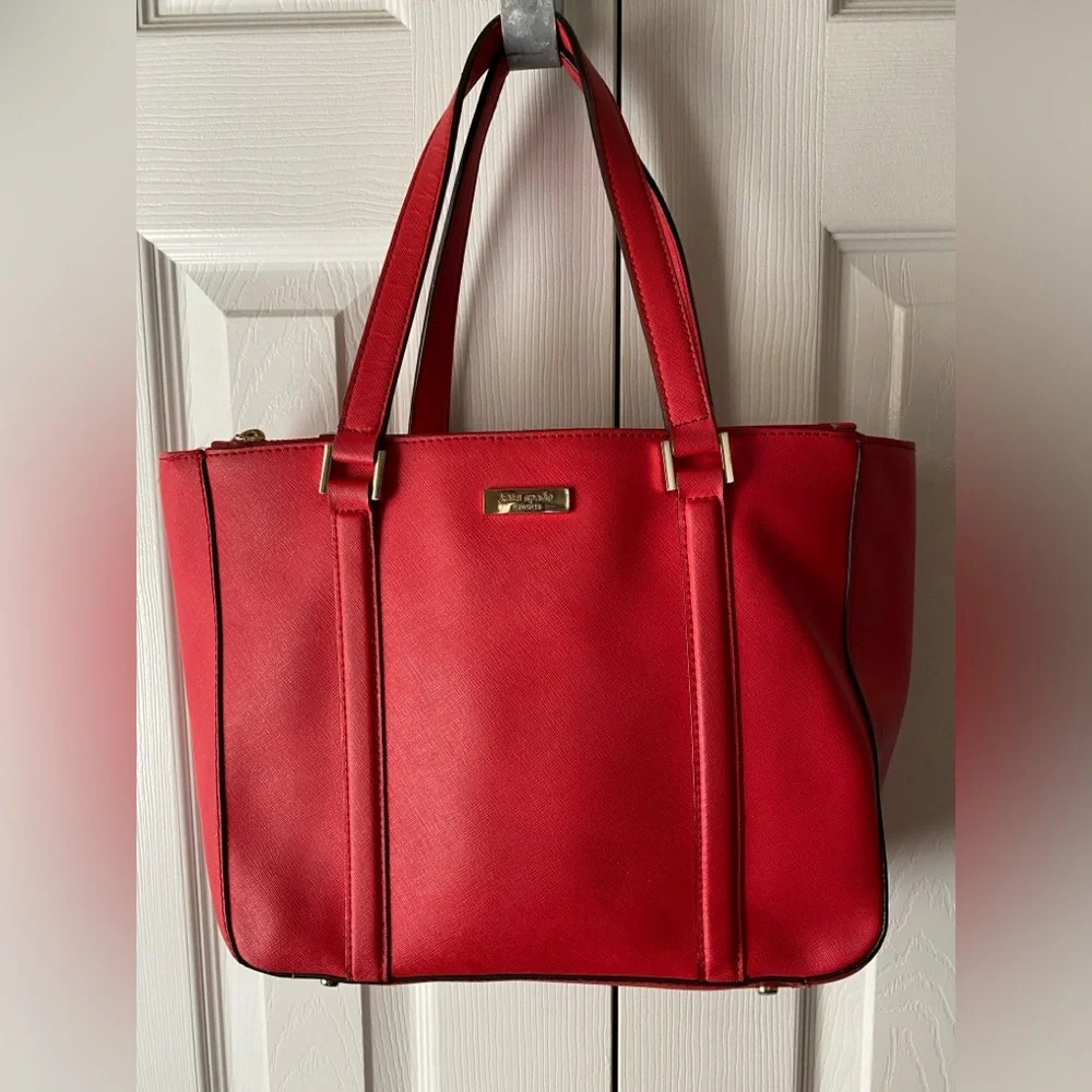 kate‎ spade Newbury Lane Briar Red Saffiano Leather Tote Bag